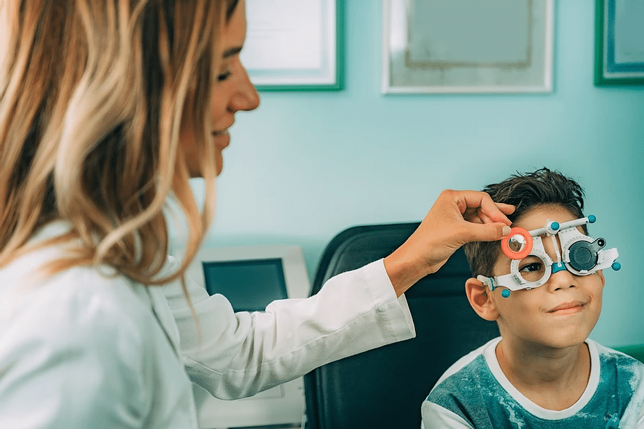 Kid Having Eye Test Taken