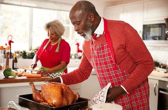 Family Eating Food On Christmas